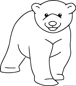 Рисунок контурный медведь
