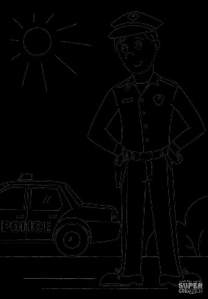 Рисунки раскраски полицейский