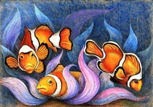 Рисунок рыбы красками