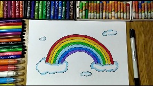 Рисунок радуга маркерами