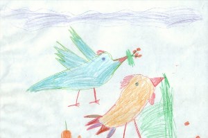 Птица детский рисунок