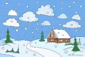 Зима рисунок простой