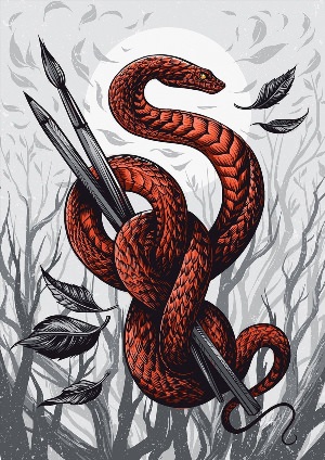 Арт змея рисунок