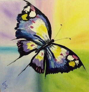 Рисунок бабочка красками