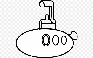 Подводная лодка контурный рисунок