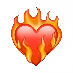 Смайлики сердце в огне