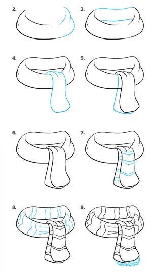 Как нарисовать шарф