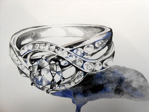 Рисунок кольцо акварелью