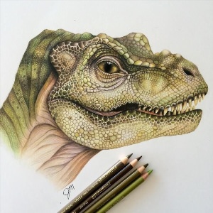 Динозаврик рисунок маркерами
