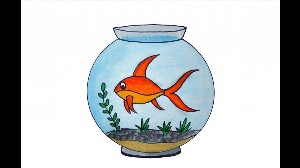 Рисунки рыбка в аквариуме ручкой