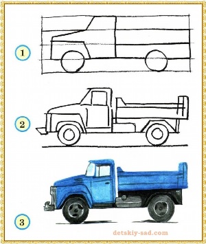 Простой рисунок грузовика
