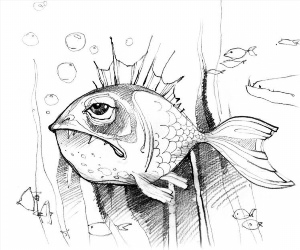 Рисунки ручкой рыбки