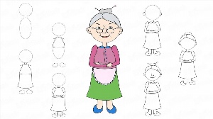 Простой рисунок бабушки