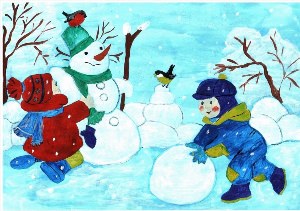 Рисунок на зимнюю тему в детский сад