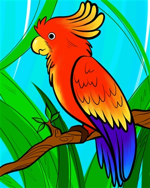 Детский рисунок попугай