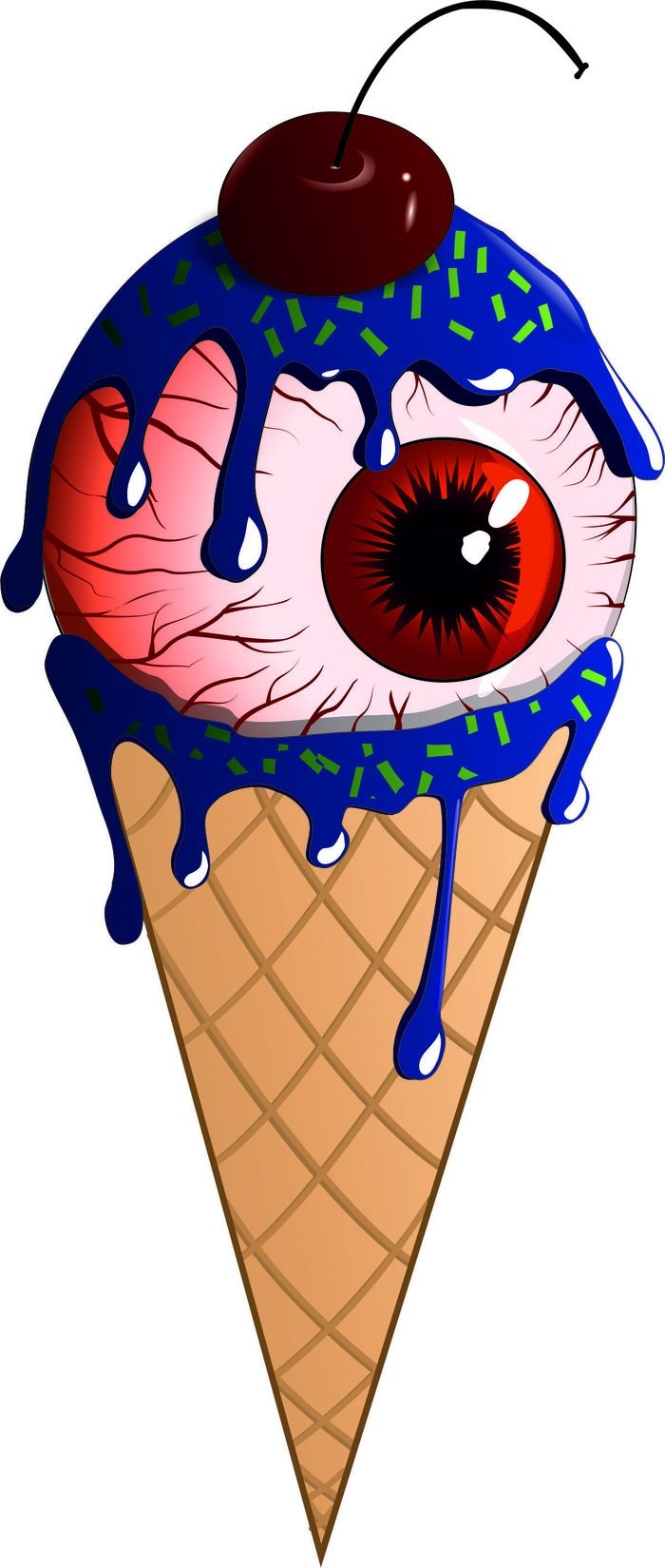 Злая мороженка. Мороженое на Хэллоуин. Мороженое с глазками. Мороженка с глазами.