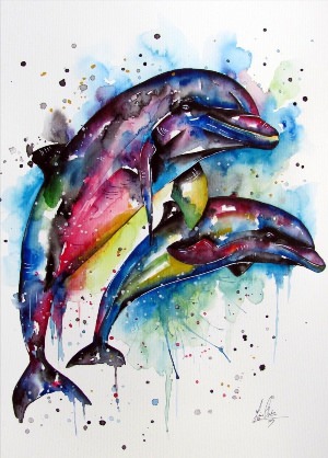 Дельфин арт рисунок