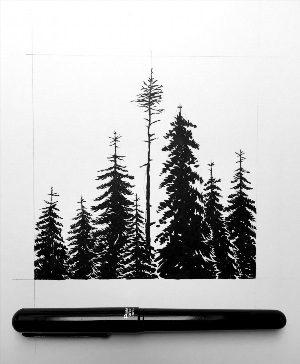 Рисунок тату лес