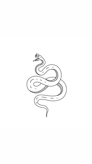 Рисунок змеи маленький