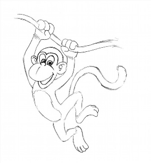 Легкие рисунки обезьяна