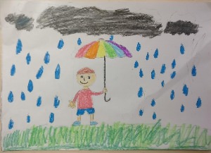 Детский рисунок дождик