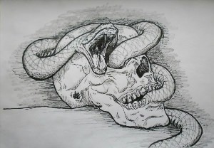 Рисунок страшная змея