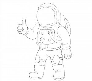 Рисунки карандашом космонавт