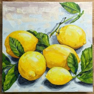 Рисунок лимон красками