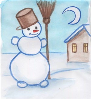 Рисунок на тему снеговик