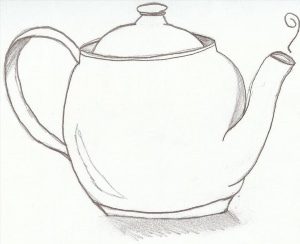 Рисунки карандашом чайник