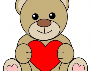 Медвежонок с сердечком рисунок на день матери
