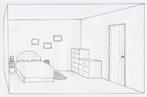 Рисунки карандашом комната легко