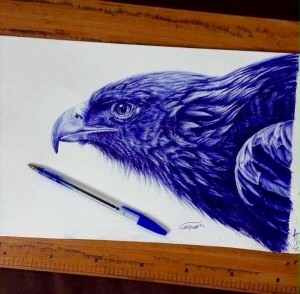 Рисунки орел ручкой