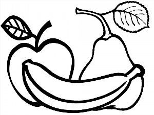 Контурный рисунок фрукты
