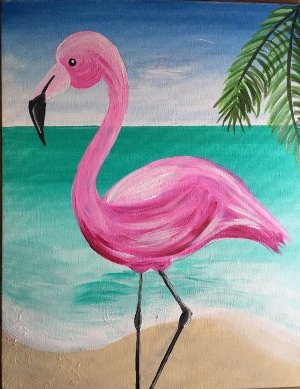 Легкий рисунок фламинго