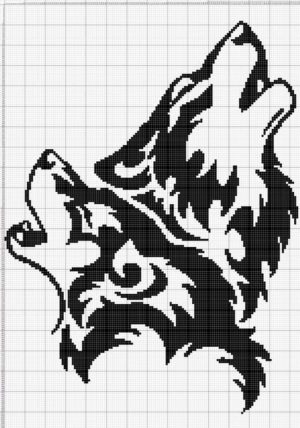 Рисунки по клеточкам волк