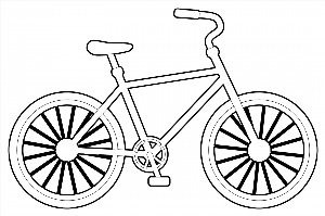 Рисунки раскраски велосипед