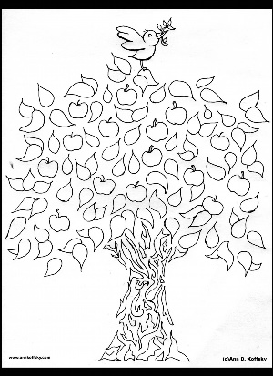 Родословное дерево контурный рисунок