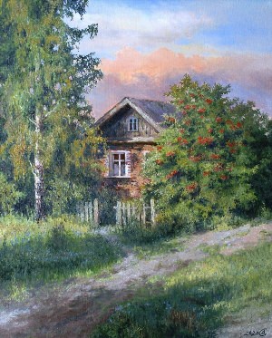 Август в деревне живопись